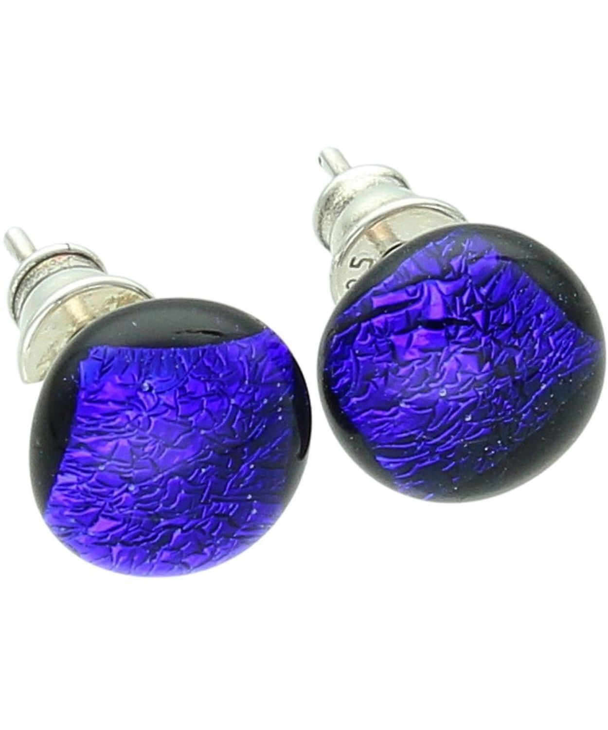 Kolczyki Murano opalizujące Srebro 925 – ręcznie robione szkło weneckie w odcieniu fioletu i niebieskiego.jpg